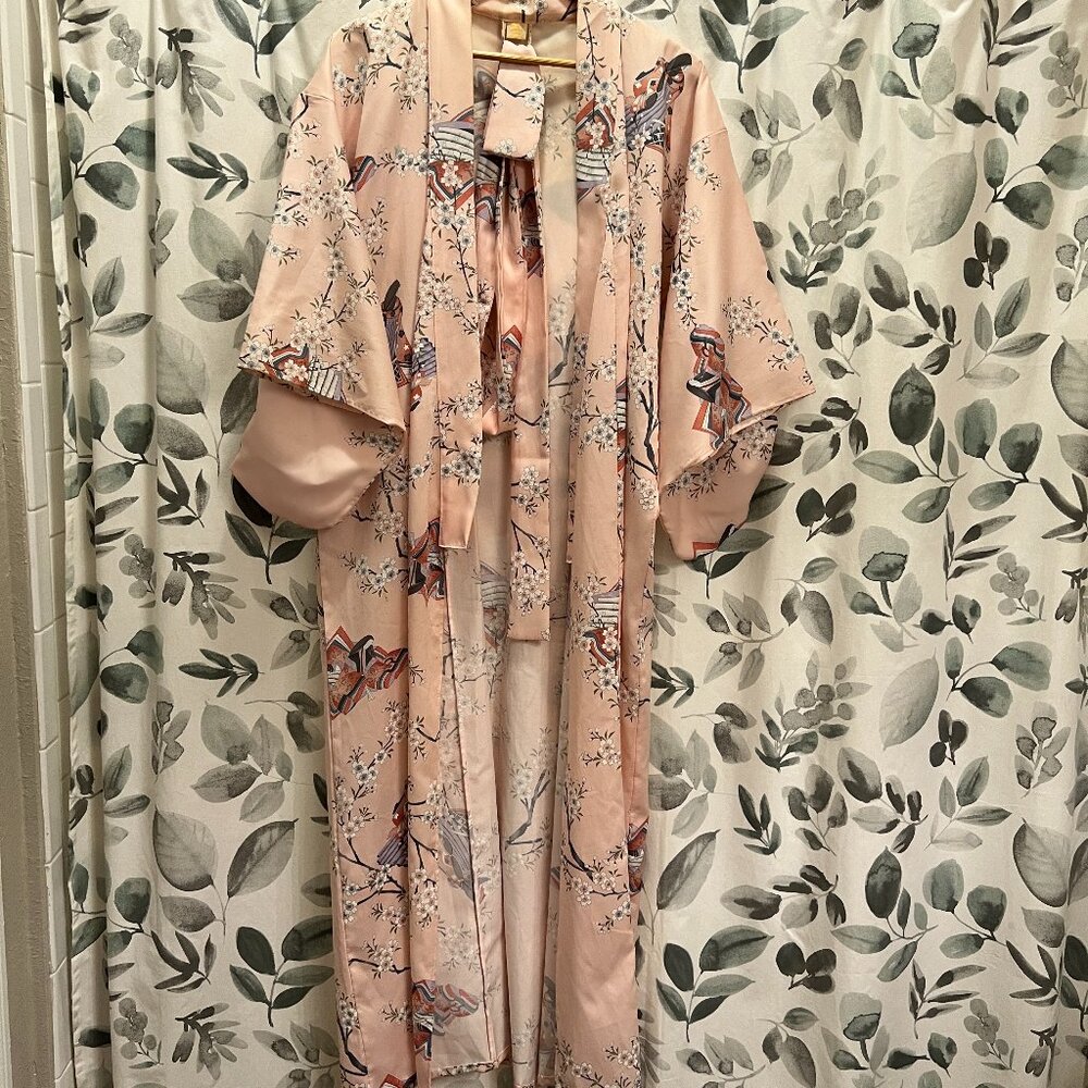 Pink Authentic Kimono with Tie